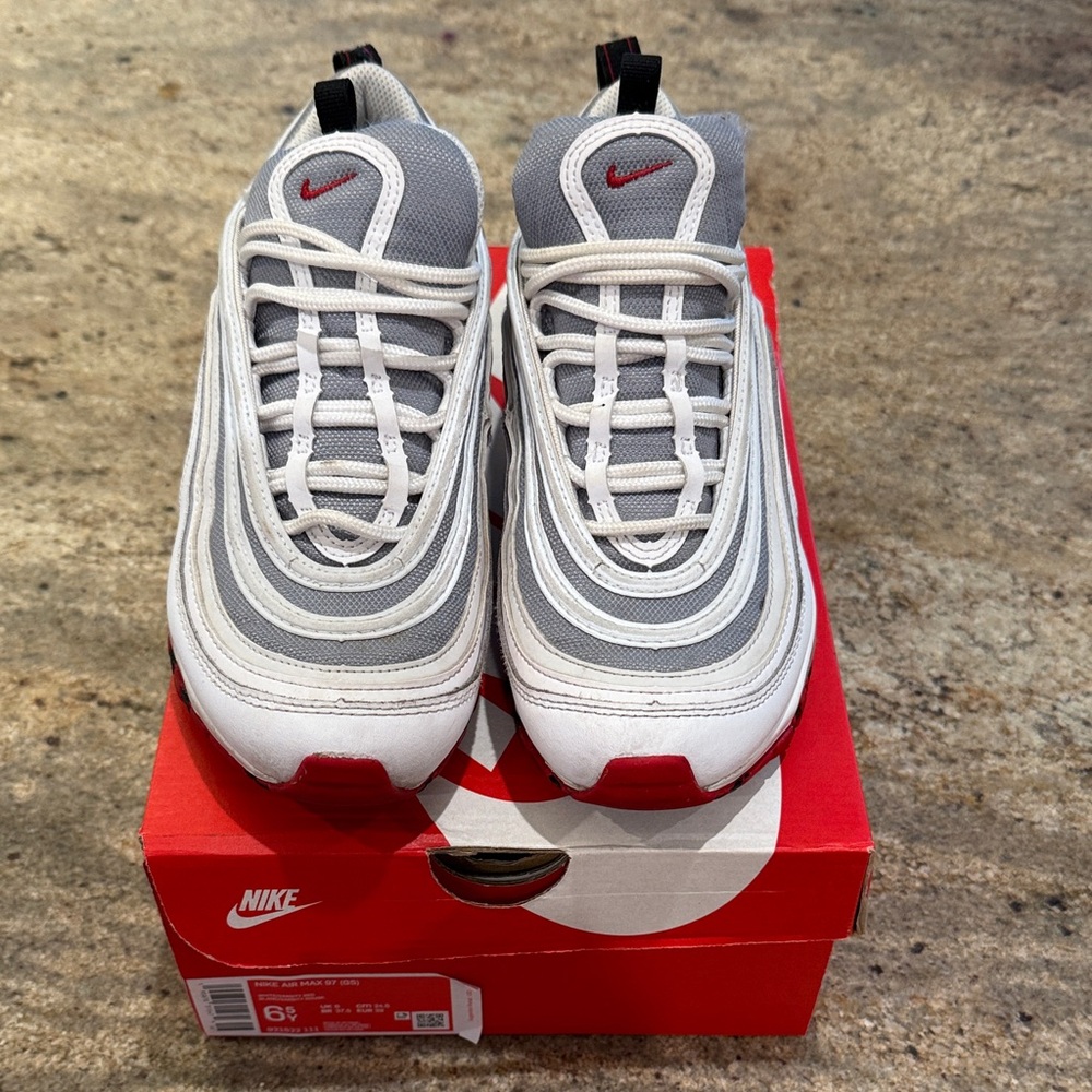 Nike Kids Air Max 97 - White, Gray, and Red